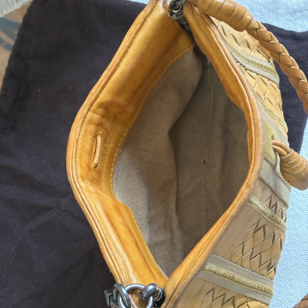 Vintage Bottega Veneta Interaccio Tan Woven Leather Shoulder Bag - Picture 8 of 16